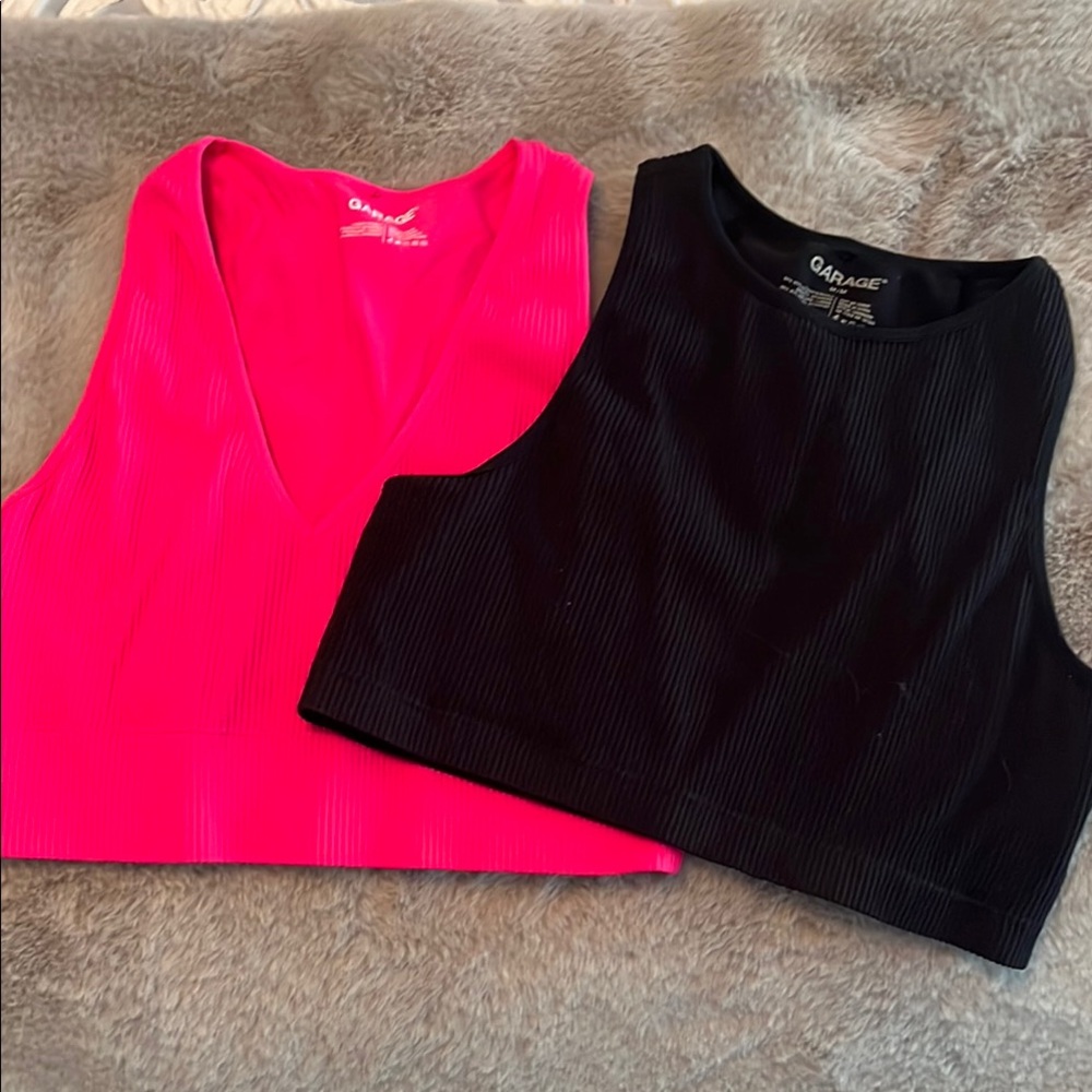 Garage Women's Pink and Black Crop Tops